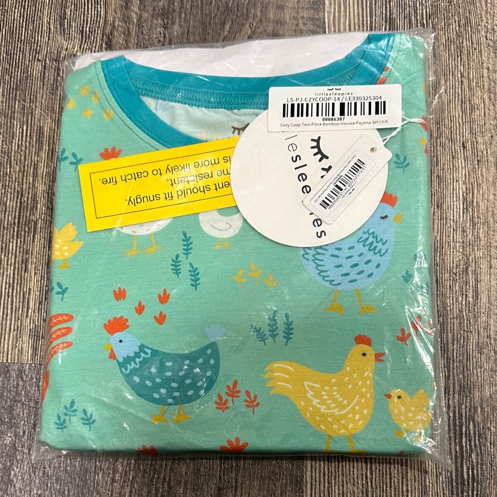 NIB Little Sleepies Cozy Coop two piece pajama set size 5/6